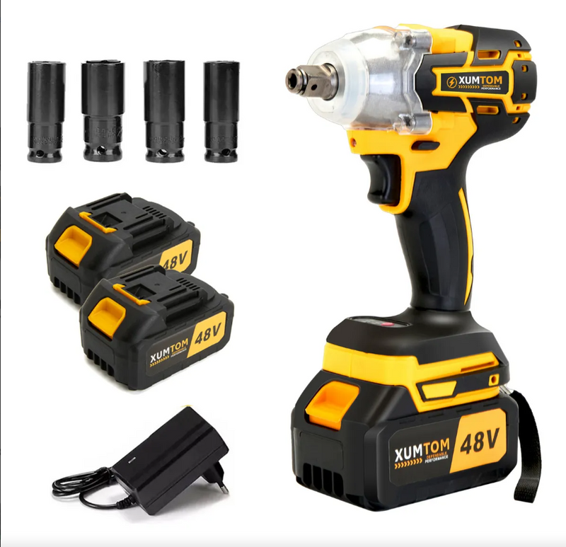 Chave De Impacto 48v Profissional Xumtom Brushless + bateria extra
